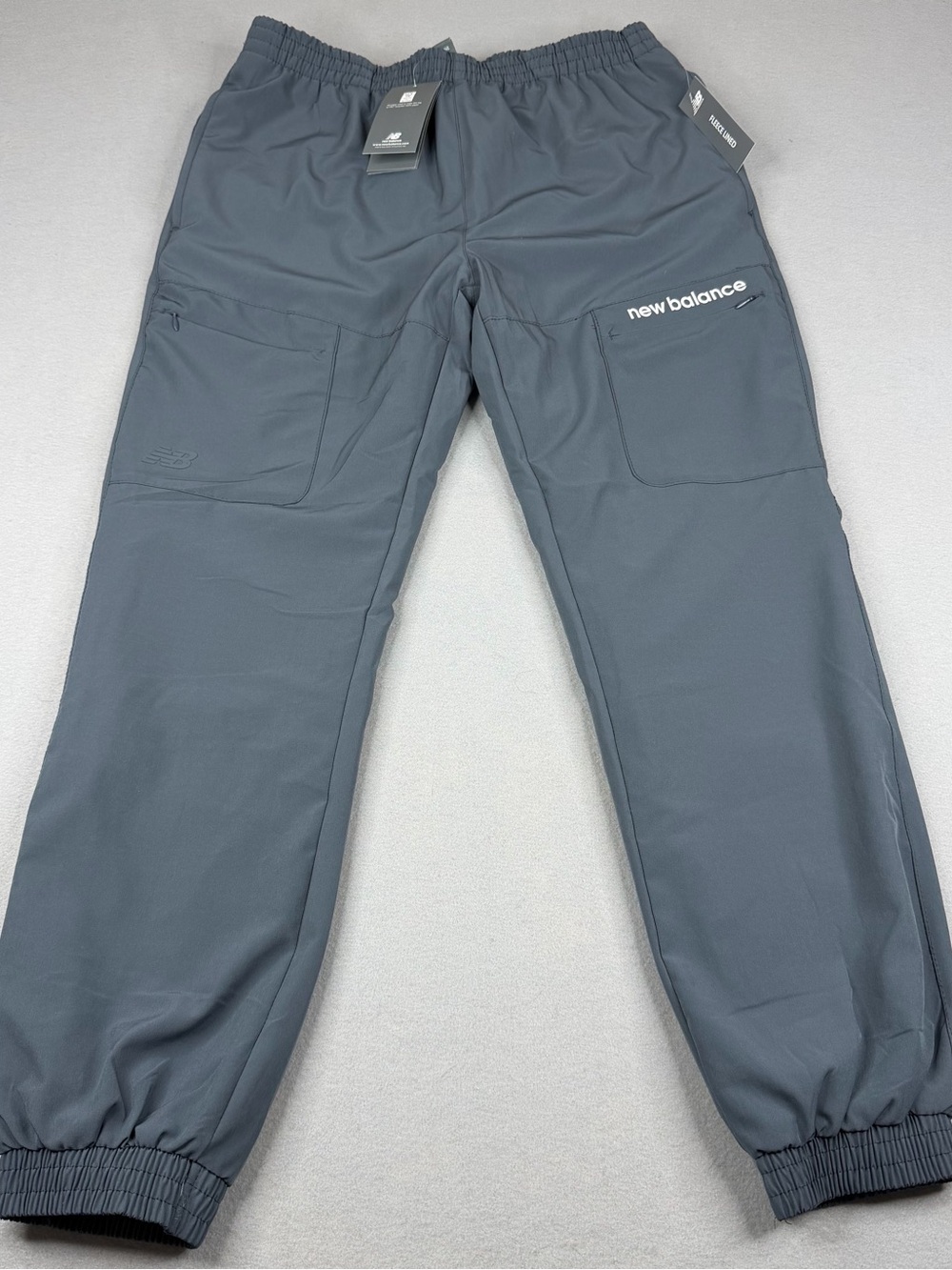 New Balance Motion Cargo Jogger Pants Mens Large Gray Fleece Lined NWT Stretch